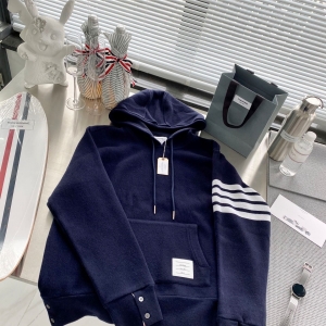 터보 톰브라운 완장사선 울 후드스웨터