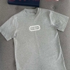 터보 디올 가슴자수 그레이 라운드 반팔 티셔츠
