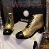 해피네 샤넬 양피 골드 워커 부츠