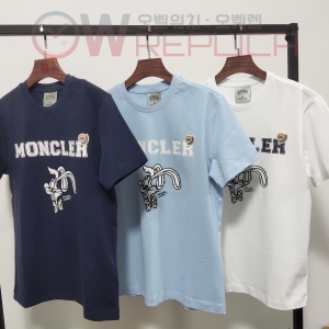 탑몽클 몽클레어 디즈니 프린팅 라운드 면 반팔 티셔츠 (3컬러)