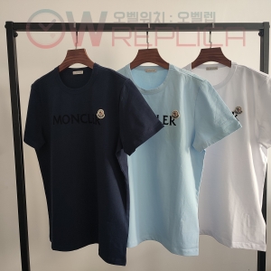 탑몽클 몽클레어 가슴프린팅 반팔 라운드 티셔츠 (4컬러)