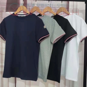 탑몽클 몽클레어 삼선스트라이프 엣지 라운드 티셔츠 (4컬러)