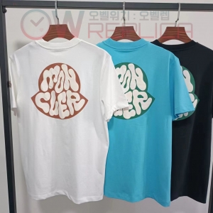 탑몽클 몽클레어 아폴로자수 프린트 반팔 라운드 티셔츠 (3컬러)