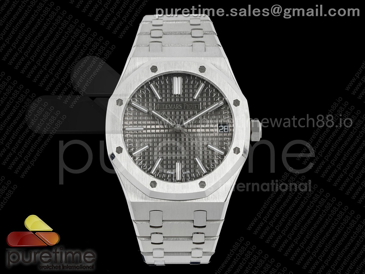 APSF V2 오데마피게 로얄오크 15510 그레이다이얼 스틸브레이슬릿 Royal Oak 15510 SS APSF 1:1 Best Edition Gray Dial on SS Bracelet SA4302 Super Clone V2 (SW Dial)