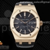 APSF V4 오데마피게 로얄오크 15400 로즈골드 텅스텐 블루다이얼 블랙가죽스트랩 Royal Oak 41mm 15400 RG APSF 1:1 Best Edition Blue Dial on Black Leather Strap SA3120 Super Clone V4 (Gain Weight)