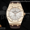 APSF V4 오데마피게 로얄오크 15400 로즈골드 텅스텐 화이트다이얼 브라운가죽스트랩  Royal Oak 41mm 15400 RG APSF 1:1 Best Edition White Dial on Brown Leather Strap SA3120 Super Clone V4 (Gain Weight)