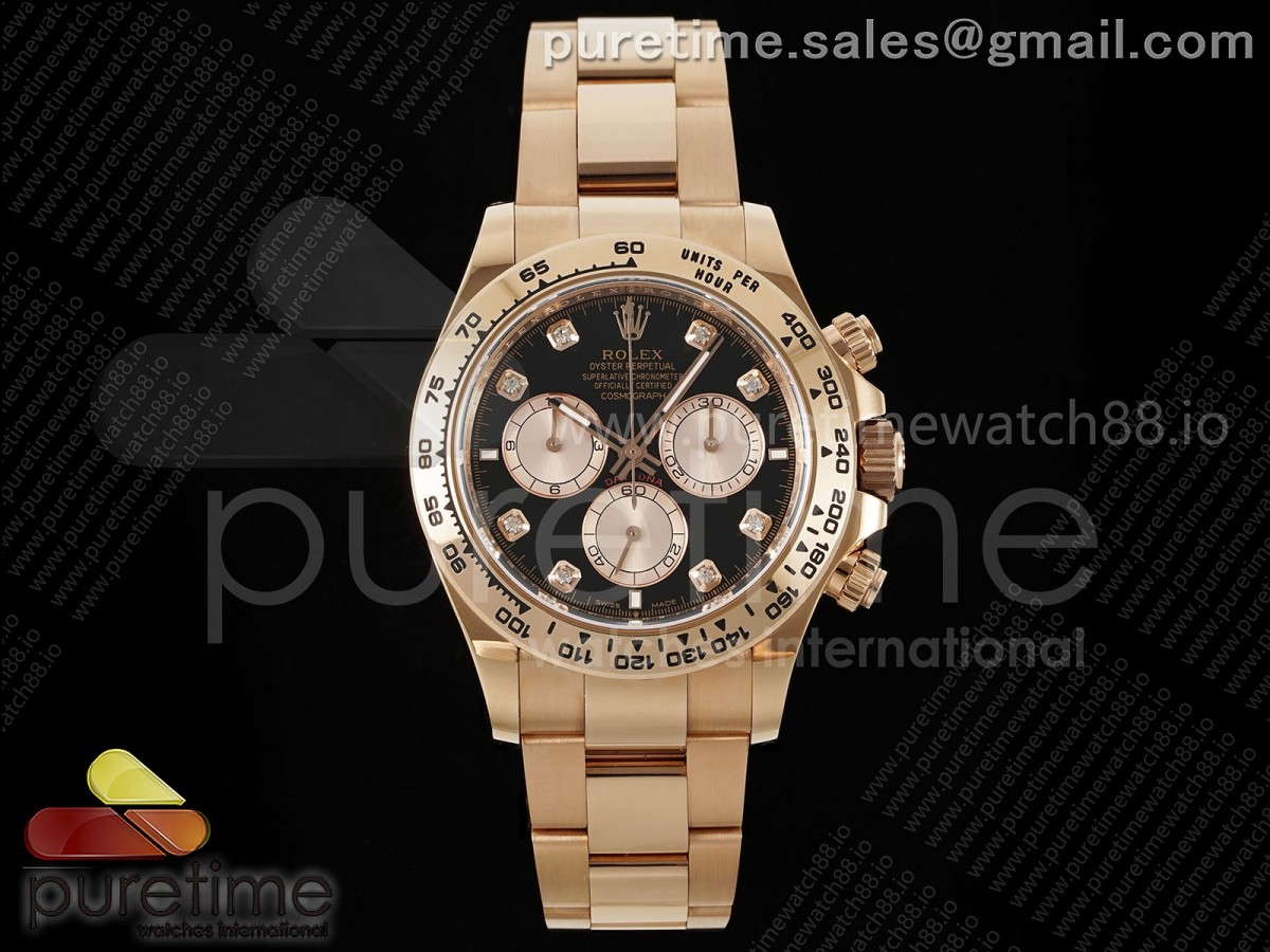 APSF 롤렉스 2023데이토나 로즈골드 블랙8P다이얼 스틸브레이슬릿 Daytona 126505 APSF 1:1 Best Edition Black/RG Diamonds Dial on RG Bracelet SH4131