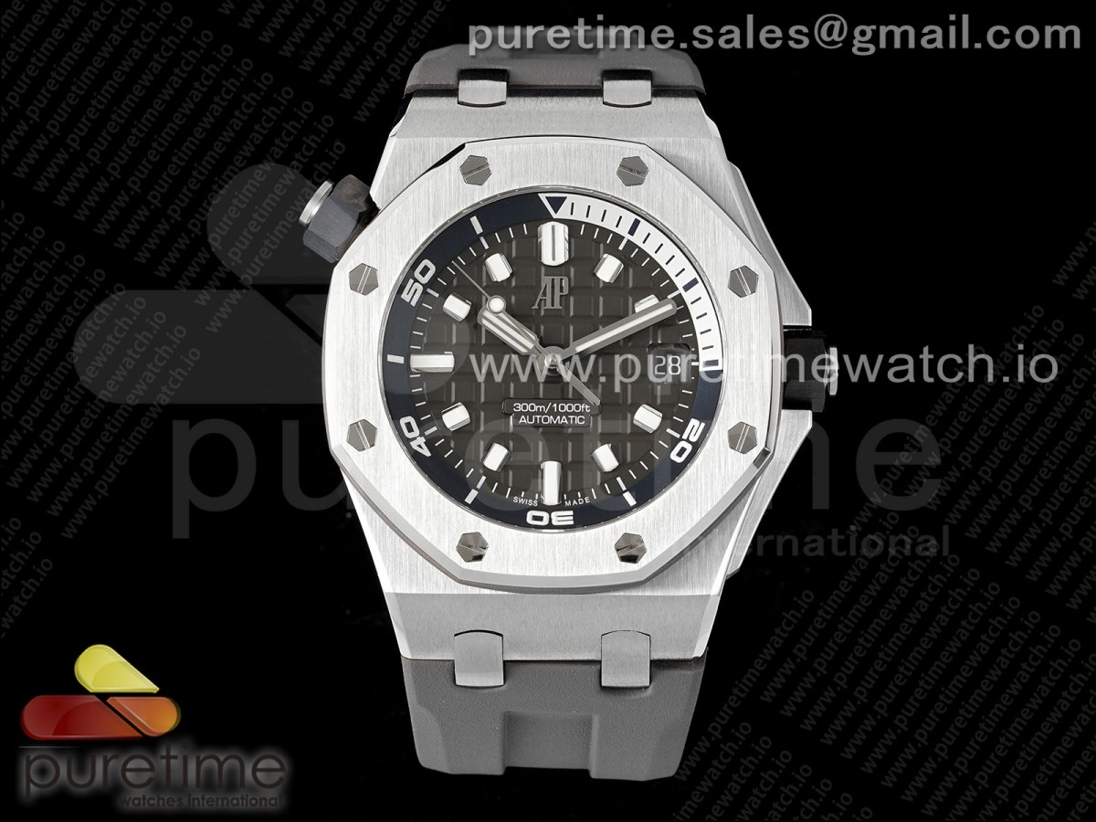 APSF 오데마피게 로얄오크 오프쇼어 다이버 15720 그레이다이얼 그레이러버스트랩 Royal Oak Offshore Diver 15720 SS APSF 1:1 Best Edition Gray Dial on Gray Rubber Strap A4308 Super Clone