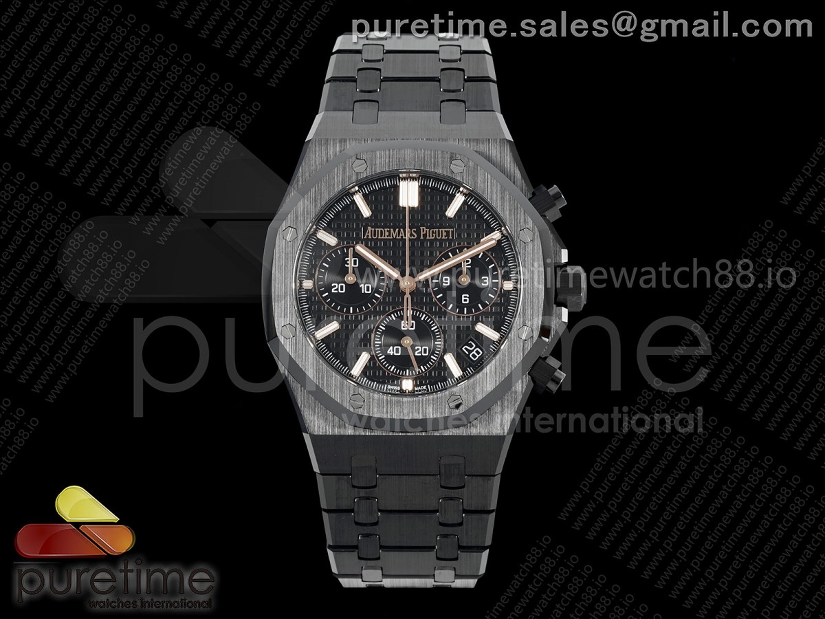APSF 오데마피게 로얄오크 크로노 26240 블랙세라믹 블랙다이얼 블랙세라믹브레이슬릿 Royal Oak Chrono 26240 Black Ceramic APSF 1:1 Best Edition on Ceramic Bracelet SA4401 Super Clone