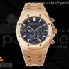 APSF V2 오데마피게 로얄오크 크로노 26240 로즈골드 블루다이얼 스틸브레이슬릿 Royal Oak Chrono 26240 RG APSF 1:1 Best Edition Blue Dial on RG Bracelet SA4401 Super Clone