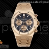 APSF V2 오데마피게 로얄오크 크로노 26240 로즈골드 블루/로골다이얼 스틸브레이슬릿  Royal Oak Chrono 26240 RG APSF 1:1 Best Edition Blue/RG Dial on RG Bracelet SA4401 Super Clone