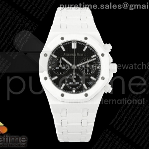 APSF 오데마피게 로얄오크 크로노 26240 화이트세라믹 블랙다이얼 세라브레이슬릿 Royal Oak Chrono 26240 White Ceramic APSF 1:1 Best Edition Black Dial on Bracelet SA4401 Super Clone