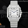 3KF 까르띠에 산토스 라지 화이트다이얼 스틸브레이슬릿  Santos de Cartier 40mm SS 3KF 1:1 Best Edition White Dial on SS Bracelet MIYOTA 9015