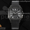 3KF 까르띠에 산토스 라지 PVD블랙 블랙다이얼 블랙가죽스트랩 Santos de Cartier 40mm PVD 3KF 1:1 Best Edition Black Dial on Black Leather Strap MIYOTA 9015