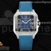 3KF 까르띠에 산토스 라지 블루다이얼 블루가죽스트랩 Santos de Cartier 40mm 3KF 1:1 Best Edition Blue Dial on Blue Leather Strap MIYOTA 9015