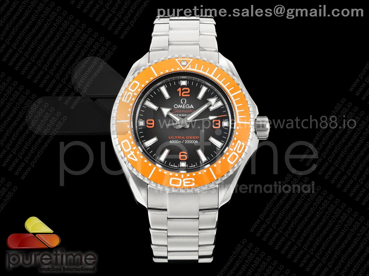 VRF 오메가 씨마스터 울트라딥 6000M 그레이/오렌지다이얼 스틸브레이슬릿 Seamaster 6000M Ultra Deep SS VRF 1:1 Best Edition Gray Dial Orange Bezel on SS Bracelet A8912 Super Clone