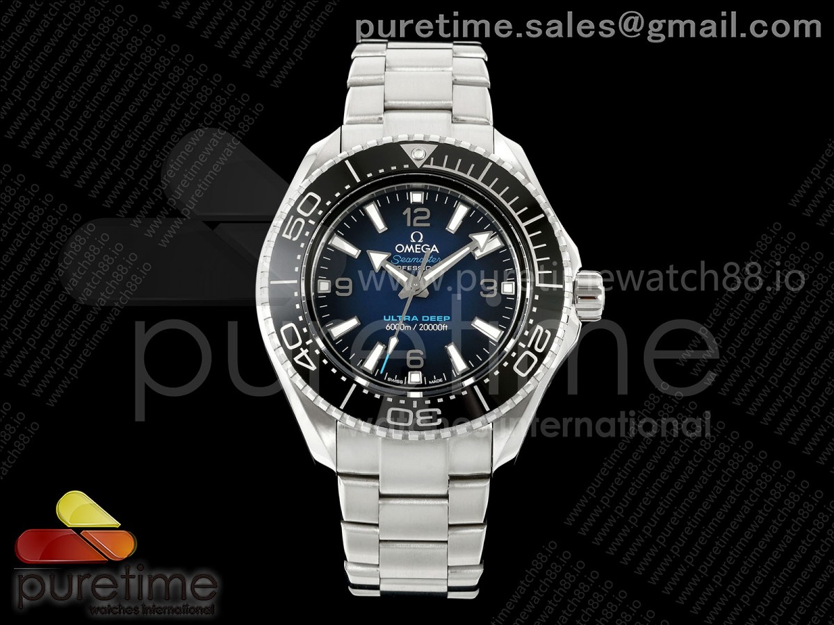 VRF 오메가 씨마스터 울트라딥 6000M 딥블루다이얼 스틸브레이슬릿 Seamaster 6000M Ultra Deep SS VRF 1:1 Best Edition Deep Blue Dial on SS Bracelet A8912 Super Clone
