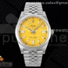 EWF 롤렉스 오이스터 퍼페츄얼41 옐로우다이얼 쥬빌레브레이슬릿 Oyster Perpetual 41mm 124300 EWF Best Edition Yellow Dial on SS Jubilee Bracelet A3230