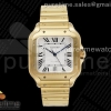 GF V2 까르띠에 산토스 라지 옐로우골드 화이트다이얼 스틸브레이슬릿 Santos de Cartier 40mm YG GF 1:1 Best Edition White Dial on YG SmartLinks Bracelet MIYOTA 9015 V2 (Free Leather)