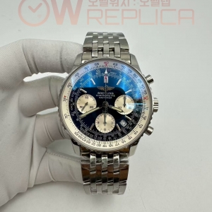 (당발) BPF 브라이틀링 구 네비타이머01 블랙다이얼 스틸브레이슬릿