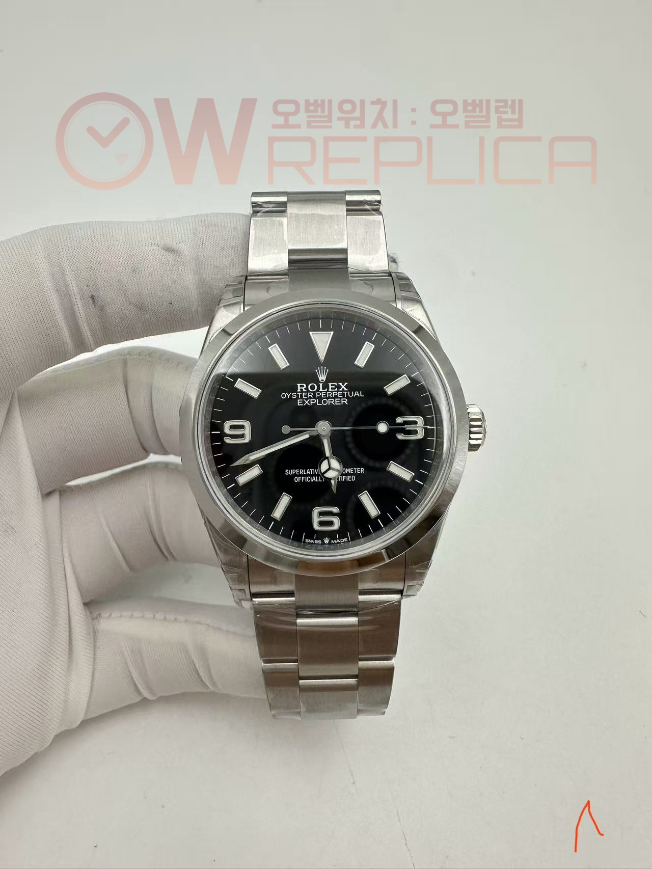 (#국내# 당발) VSF 롤렉스 익스플로러36 블랙다이얼 스틸브레이슬릿 (러그19mm)