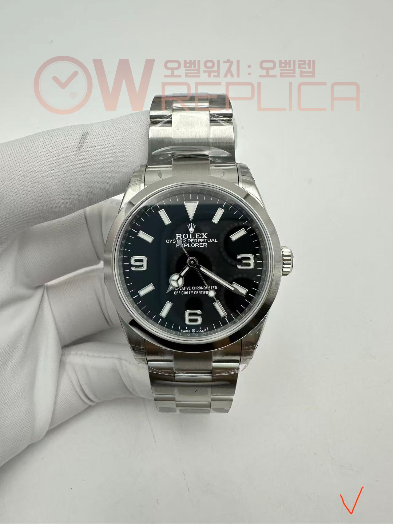 (#국내# 당발) VSF 롤렉스 익스플로러36 블랙다이얼 스틸브레이슬릿 (러그19mm)