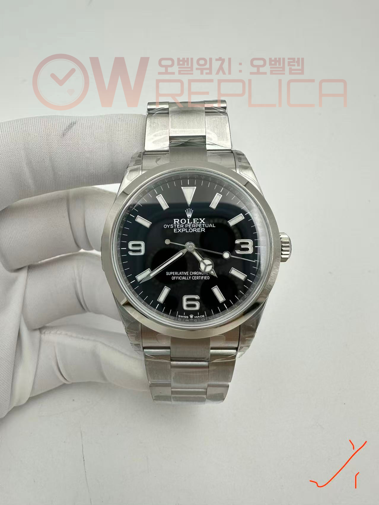 (#국내# 당발) VSF 롤렉스 익스플로러36 블랙다이얼 스틸브레이슬릿 (러그19mm)