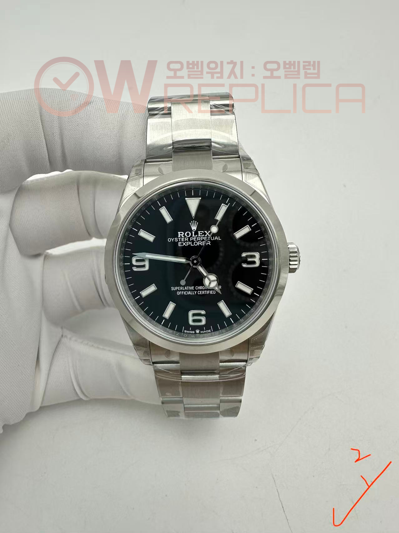 (#국내# 당발) VSF 롤렉스 익스플로러36 블랙다이얼 스틸브레이슬릿 (러그19mm)