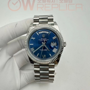 (#국내# 당발) VSF 롤렉스 데이데이트40 텅스텐(Cu-W) 블루로만다이얼 스틸브레이슬릿