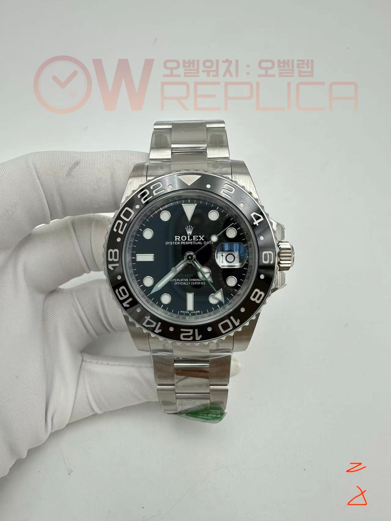 (#국내# 당발) C+F 롤렉스 지엠티마스터 블랙인서트 블랙다이얼 스틸브레이슬릿