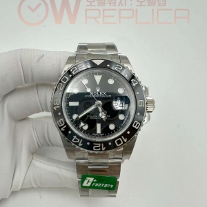 (#국내# 당발) C+F 롤렉스 지엠티마스터 블랙인서트 블랙다이얼 스틸브레이슬릿