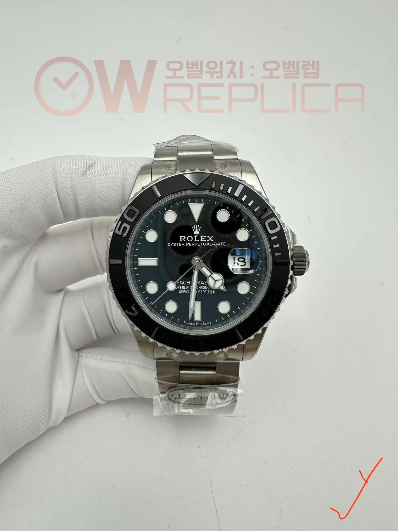 (#국내# 당발) CLEANF 클린공장 롤렉스 요트마스터 티타늄 블랙세라믹베젤 블랙다이얼 티타늄브레이슬릿 Yacht-Master 226627