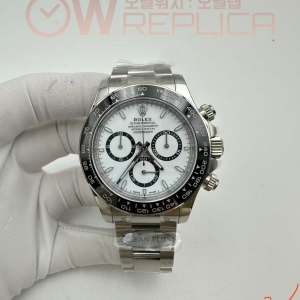 (#국내# 당발) CLEANF 클린공장 롤렉스 2023 데이토나 화이트다이얼 세라믹베젤 스틸브레이슬릿