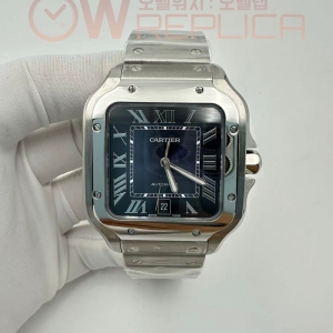 (#국내# 당발) GF V2 까르띠에 산토스 라지 블루다이얼 스틸브레이슬릿