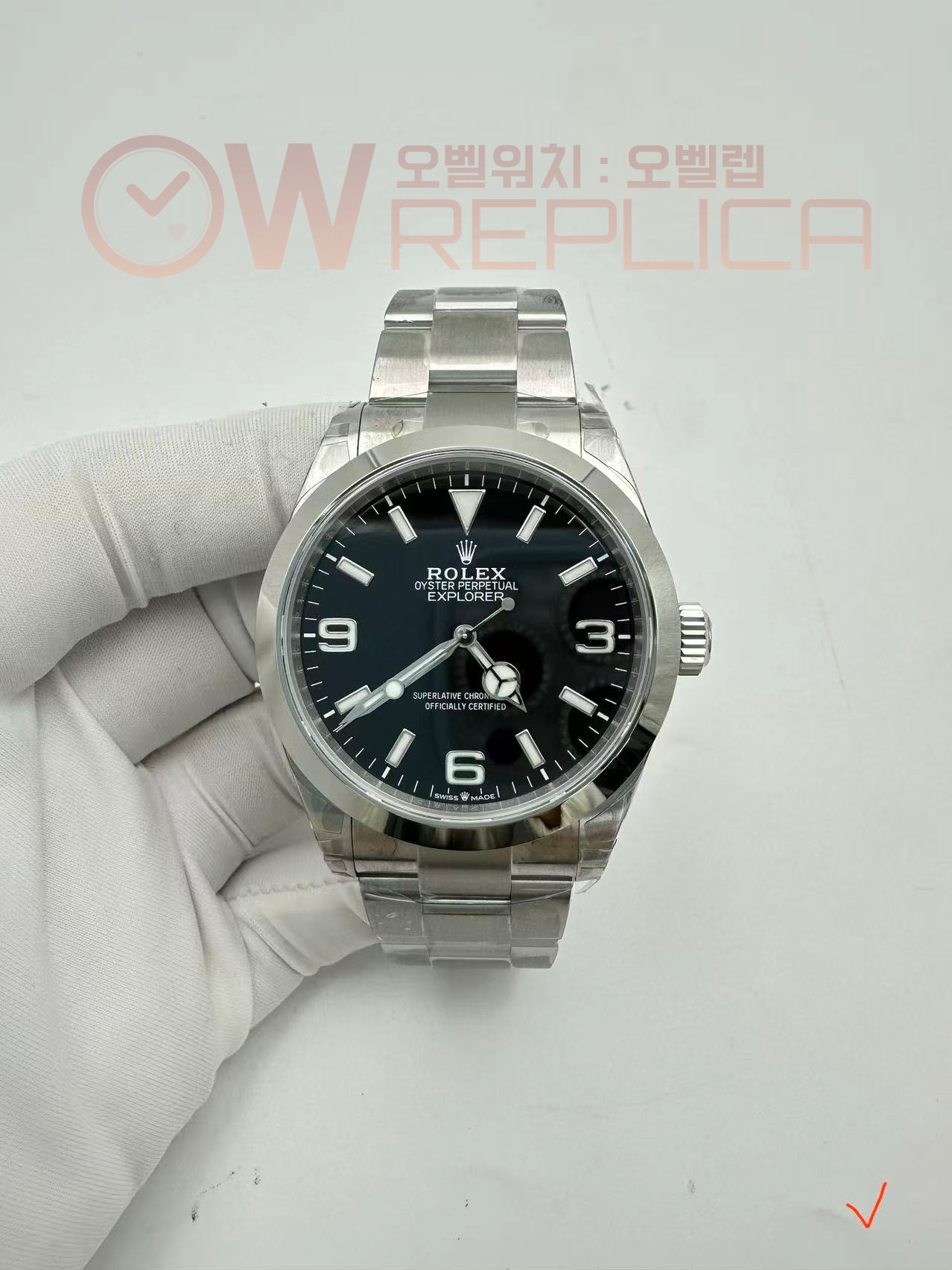 (#국내# 당발) VSF 롤렉스 익스플로러40 블랙다이얼 스틸브레이슬릿