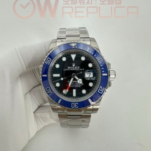 (#국내# 당발) VSF 롤렉스 신형서브마리너 블루인서트 블랙다이얼 스틸브레이슬릿 Asian 2824 무브먼트