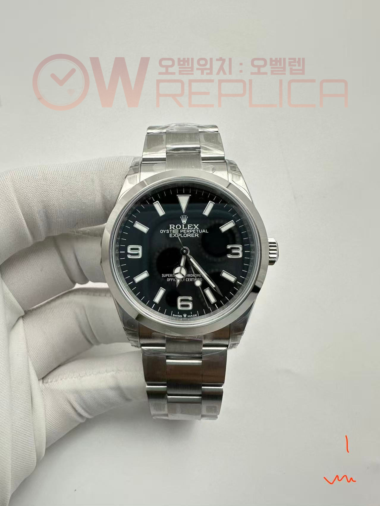 (#국내# 당발) VSF 롤렉스 익스플로러36 블랙다이얼 스틸브레이슬릿