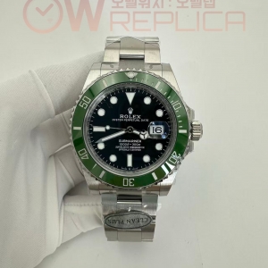 (#국내# 당발) 클린플러스공장 롤렉스 신형 서브마리너 MK2그린인서트 블랙다이얼 스틸브레이슬릿 스벅