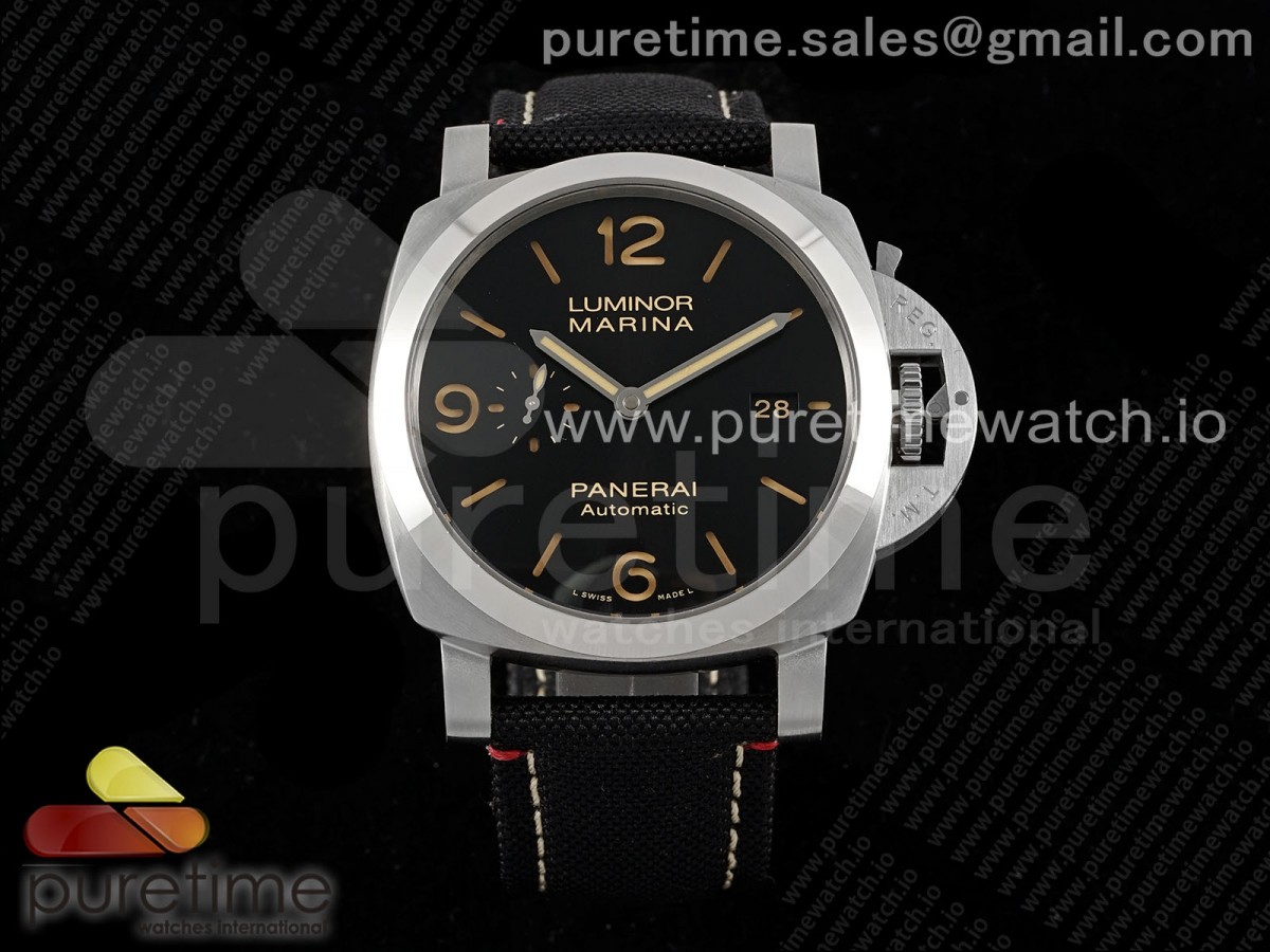 TTF 파네라이 루미노르 마리나 44미리 PAM1025 블랙다이얼 블랙나일론스트랩 PAM1025 V TTF 1:1 Best Edition on Black Leather Strap P9010