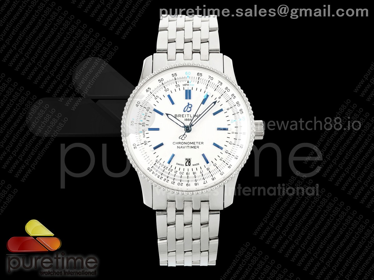 TF 브라이틀링 네이타이머 데이트 41미리 화이트다이얼 스틸브레이슬릿 Navitimer 41 Date SS TF 1:1 Best Edition White Dial on SS Bracelet A2824