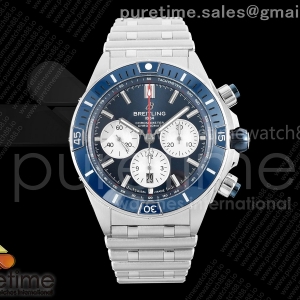 TF 브라이틀링 슈퍼 크로노맷 B01 44미리 블루다이얼 스틸브레이슬릿 Super Chronomat B01 44 SS TF 1:1 Best Edition Blue Dial on SS Bracelet A7750