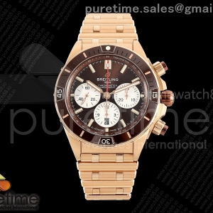 TF 브라이틀링 슈퍼 크로노맷 B01 로즈골드 44미리 브라운다이얼 스틸브레이슬릿 Super Chronomat B01 44 RG TF 1:1 Best Edition Brown Dial on RG Bracelet A7750