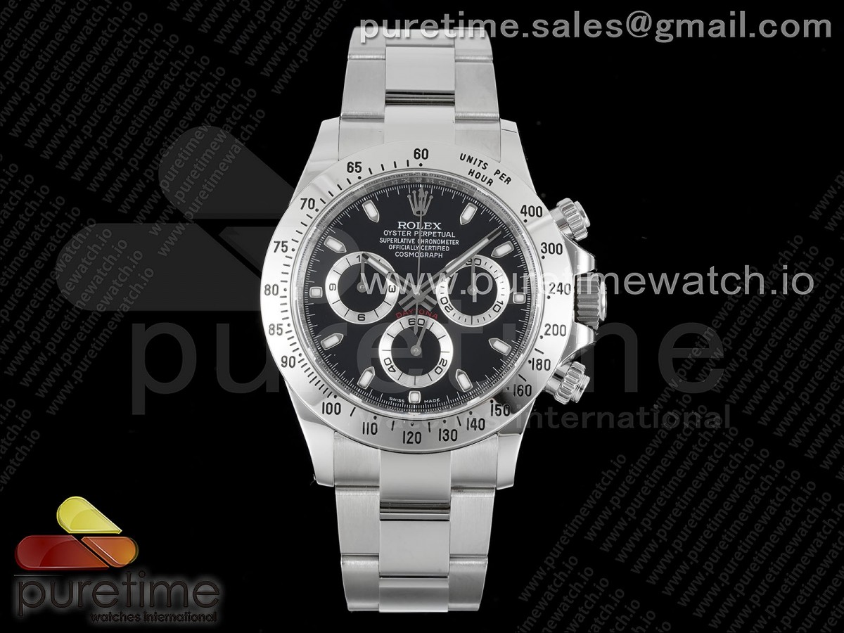 CLEANF 클린공장 V3 롤렉스 데이토나 스틸베젤 블랙다이얼 스틸브레이슬릿 Daytona 116520 Clean 1:1 Best Edition 904L SS Case and Bracelet Black Dial SA4130 V2