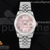 GMF 롤렉스 데이저스트36 핑크로만다이얼 스틸브레이슬릿 Datejust 36 SS 904L Steel JDF 1:1 Best Edition Pink Dial Diamonds 6/9 Markers on SS Bracelet VR3235