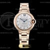 3KF 까르띠에 발롱블루 33 로즈골드 화이트다이얼 다이아인덱스 스틸브레이슬릿 Balon Bleu Ladies 33mm RG/RG Wht/Dia 3KF Cal 076