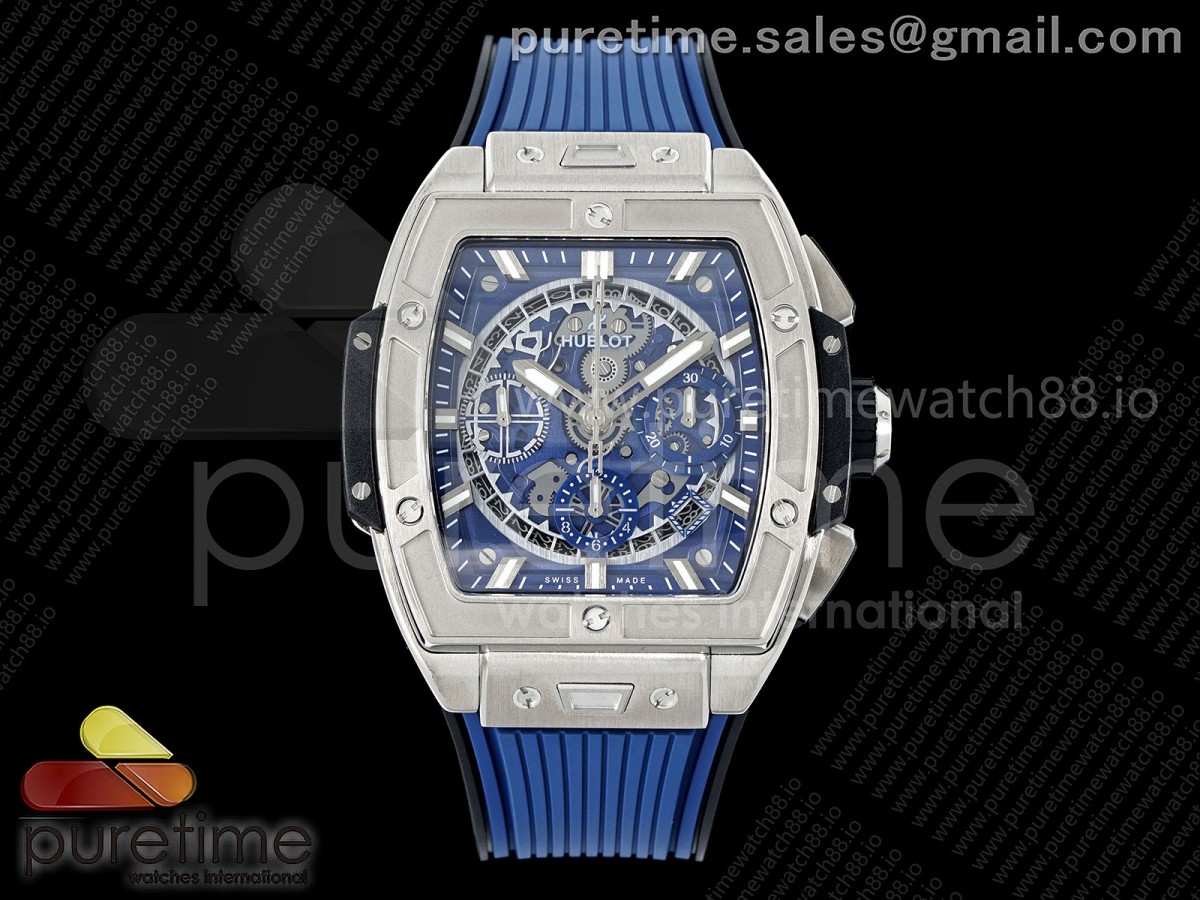 BBF 위블로 스피릿오브빅뱅 스켈레톤다이얼 블루러버스트랩  Spirit of Big Bang Titanium BBF 1:1 Best Edition Skeleton Dial on Blue Rubber Strap A7750