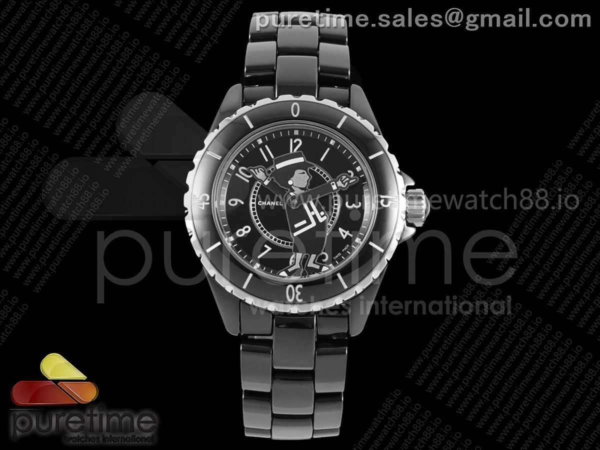 HTF 샤넬 J12 블랙세라믹 38미리 블랙코코다이얼 세라믹브레이슬릿 J13 38mm HTF 1:1 Best Edition Black Korea Ceramic Coco Dial on Bracelet A2892
