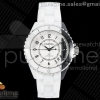 HTF 샤넬 J12 화이트/블랙세라믹 38미리 화이트다이얼 세라믹브레이슬릿 J13 38mm HTF 1:1 Best Edition White/Black Korea Ceramic White Dial on Bracelet A12.2