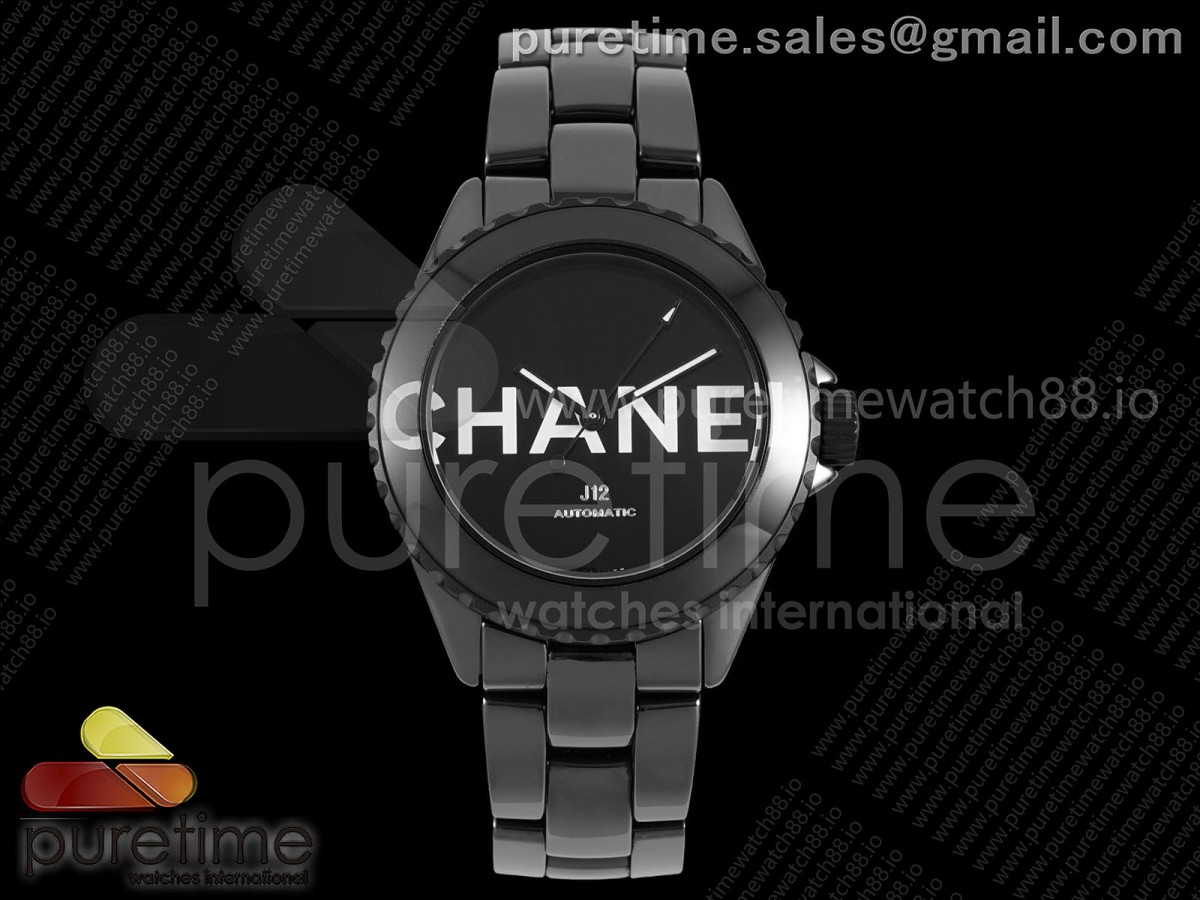 HTF 샤넬 J12 블랙세라믹 38미리 블랙샤넬다이얼 세라믹브레이슬릿 J13 38mm HTF 1:1 Best Edition Black Korea Ceramic Black CHANEL Dial on Bracelet A12.2