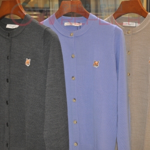 탑키츠네 메종키츠네 폭스헤드 여성용 라운드 울 가디건 (3컬러)